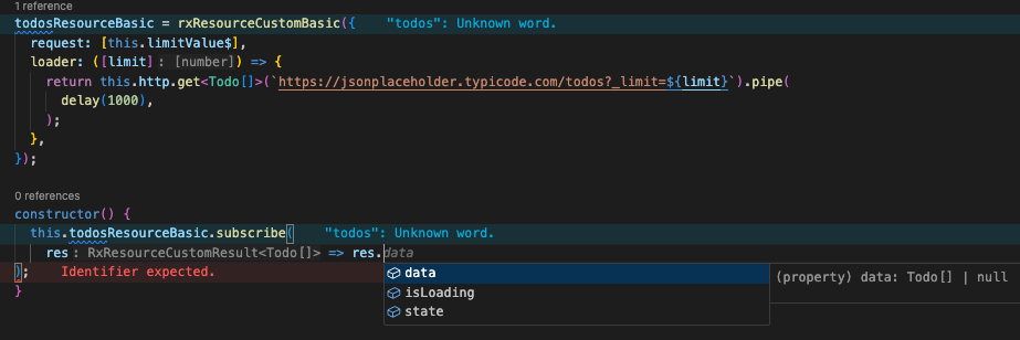 Using the basic custom rxResource