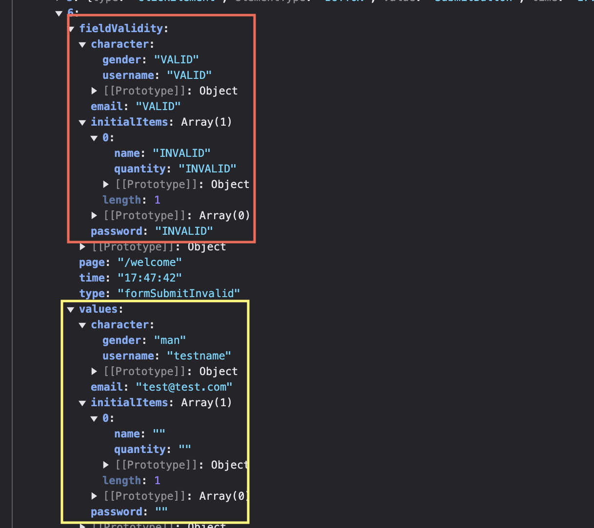 Form Validity Result