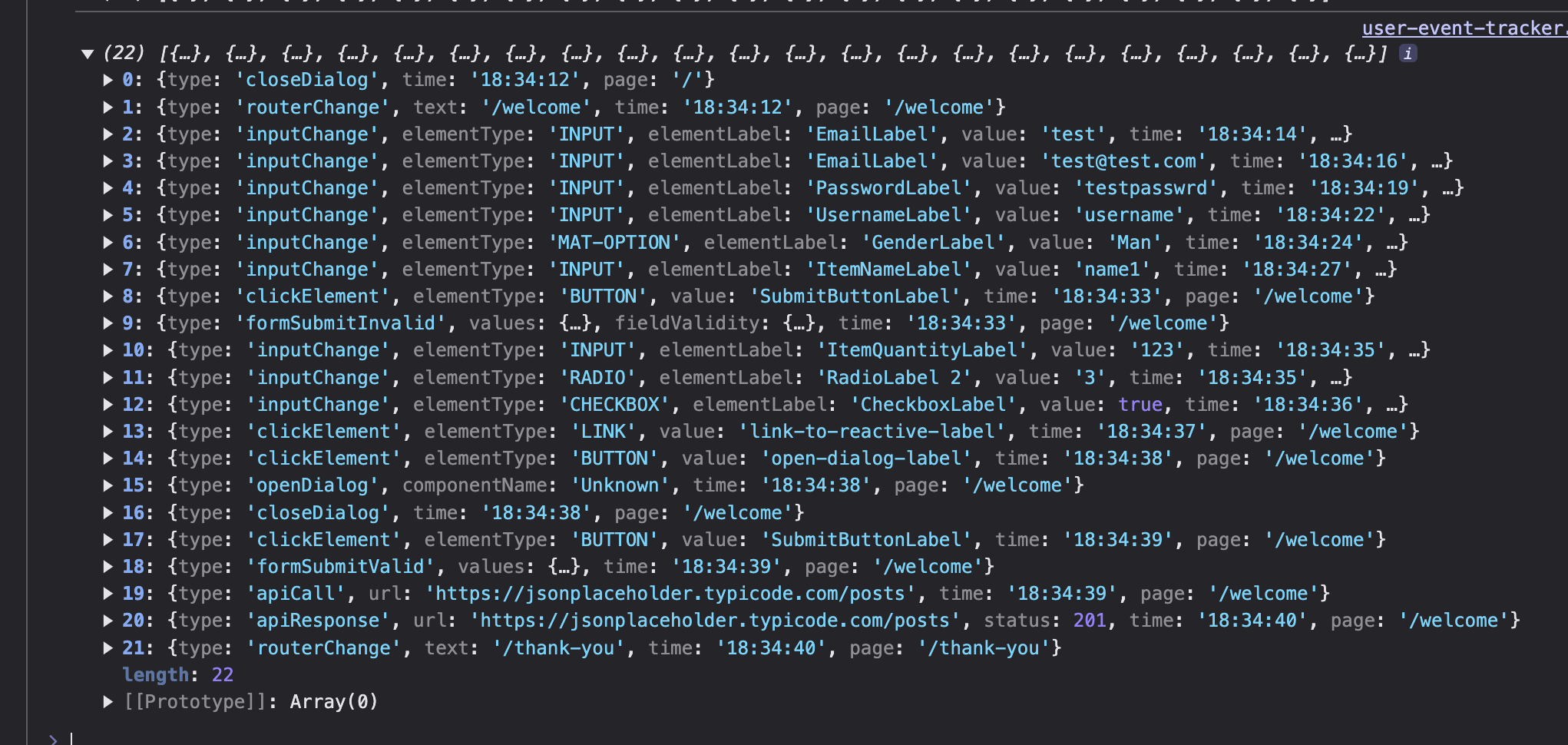 Overview Of The Generated Logs